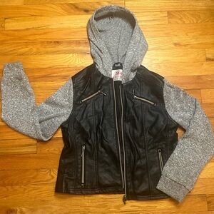 Justice pleather-sweatshirt jacket for girls size 14/16